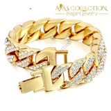 Cuban Bracelet Iced Out Rhinestones Chain & Link Bracelets