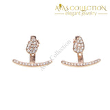 Double Sided Pave Ear Cuff Stud Earrings