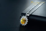 Solid 925 Silver Filled Gold Stone Set Jewelry Sets