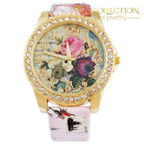 Flower Rhinestone Watch Womens Watches