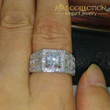 10Kt White Gold Filled Roud Cut Ring Rings