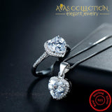 Beautiful Heart Ring & Necklace Jewelry Sets