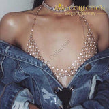 Rhinestone Hollow Bra Chain Necklaces