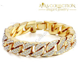 Cuban Bracelet Iced Out Rhinestones Chain & Link Bracelets