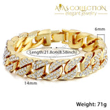 Cuban Bracelet Iced Out Rhinestones Chain & Link Bracelets