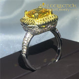 Cushion Cut Ring - Yellow Stone Rings