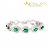 Silver Color ( Green )/ Avas Collection Bracelet Bangles
