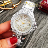 Rhinestone Simulated-Ceramics Crystal Quartz Watch Womens Watches