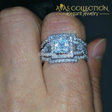 Silver Cross 3 Wedding Band Ring Set Rings