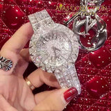 Silver Luxury Steel Full Rhinestone Watch Womens Watches