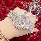 Silver Luxury Steel Full Rhinestone Watch Womens Watches