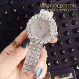Silver Luxury Steel Full Rhinestone Watch Womens Watches