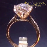 Flower Style 3Ct Engagement Ring Rose Gold/ Silver Rings