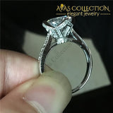Flower Style 3Ct Engagement Ring Rose Gold/ Silver Rings
