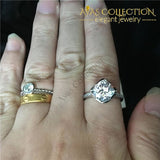Flower Style 3Ct Engagement Ring Rose Gold/ Silver Rings