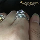 Flower Style 3Ct Engagement Ring Rose Gold/ Silver Rings