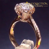 Flower Style 3Ct Engagement Ring Rose Gold/ Silver 6 / Silver Rings