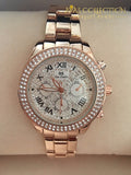 Crystal Diamond Watch for Women Gold/Steel Strip Rose Gold - Avas Collection