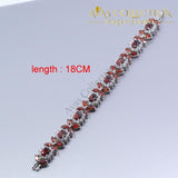 925 Sterling Silver Four Piece Jewelry Set Red Garnet White Zircon - Avas Collection