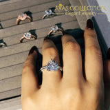 Solid 925 Sterling Silver Heart Shape Promise Ring / Engagement Rings
