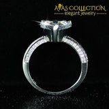 Solid 925 Sterling Silver Heart Shape Promise Ring / Engagement Rings
