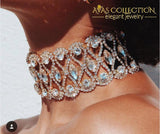Luxury Hollow Flower Crystal Rhinestone Choker Collar - Avas Collection
