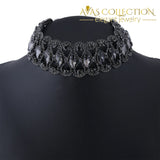 Luxury Hollow Flower Crystal Rhinestone Choker Collar - Avas Collection