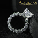 New Luxury Engagement Ring 18K White Gold /925 Solid Silver Rings