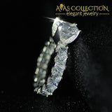 New Luxury Engagement Ring 18K White Gold /925 Solid Silver Rings