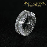 Solid 925 sterling silver   & White Gold Filled eternity Ring for Women - Avas Collection