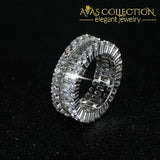 Solid 925 sterling silver   & White Gold Filled eternity Ring for Women - Avas Collection