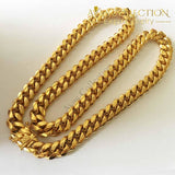 2018 News Arrival 8/10/12/14Mm Stainless Steel Miami Curb Cuban Chain Necklaces Casting Dragon Lock