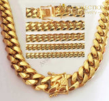 2018 News Arrival 8/10/12/14Mm Stainless Steel Miami Curb Cuban Chain Necklaces Casting Dragon Lock