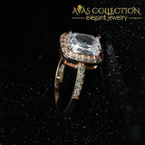 Rose Gold/ Silver Engagement Ring/ Promise Rings - Avas Collection