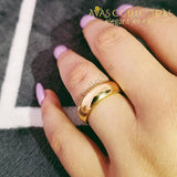 Stainless Steel Enhanced 14K Gold Male Ring Wedding Bands