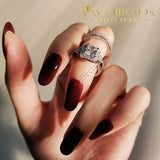 New Arrivals Solid 925 Sterling Silver Wedding Ring Set Simulated Diamonds Rings