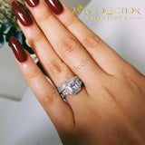 New Arrivals Solid 925 Sterling Silver Wedding Ring Set Simulated Diamonds 5 Rings