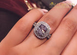 Esmeralda Solid 925 Sterling Silver Engagement/wedding Ring Engagement Rings