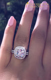 Esmeralda Solid 925 Sterling Silver Engagement/wedding Ring Engagement Rings