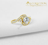 0.8 Ct Round Cut- 10Kt Yellow Gold Rings