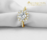 1.25 Ct Round Cut Cushion Halo Wedding Ring Rings