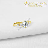 0.8 Ct Round Cut 10Kt Solid Yellow Gold Rings