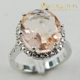 Simulated Morganite Fashion Silver Ring - Avas Collection