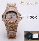 Iced Out Miami Chain Set Rose / 8Inch And 20Inch Pendant Necklaces