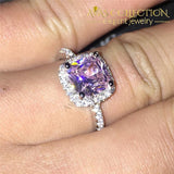 3CT Square Purple Luxury Ring 10k White Gold Filled - Avas Collection