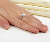 1.5 Ct Princess Cut Micropave 925 Sterling Silver  Engagement /Promise Ring/ High Polished - Avas Collection