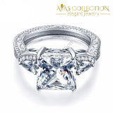 3-Stones 4 Ct Princess Cut Rings