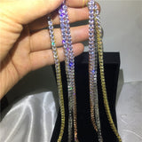 3 Colors Luxury Tennis Necklace Gold Filled Round Cut 4mm