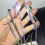 3 Colors Luxury Tennis Necklace Gold Filled Round Cut 4mm