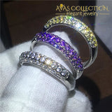 3 colors/ 10k White Gold Filled Eternity Ring - Avas Collection